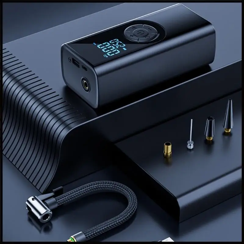 منفاخ إطارات ABS 150 رطل لكل بوصة مربعة، مضخات هواء سهلة الحمل مع شاشة رقمية، مضخات هواء مدمجة، جهاز نفخ سريع متعدد الوظائف #5