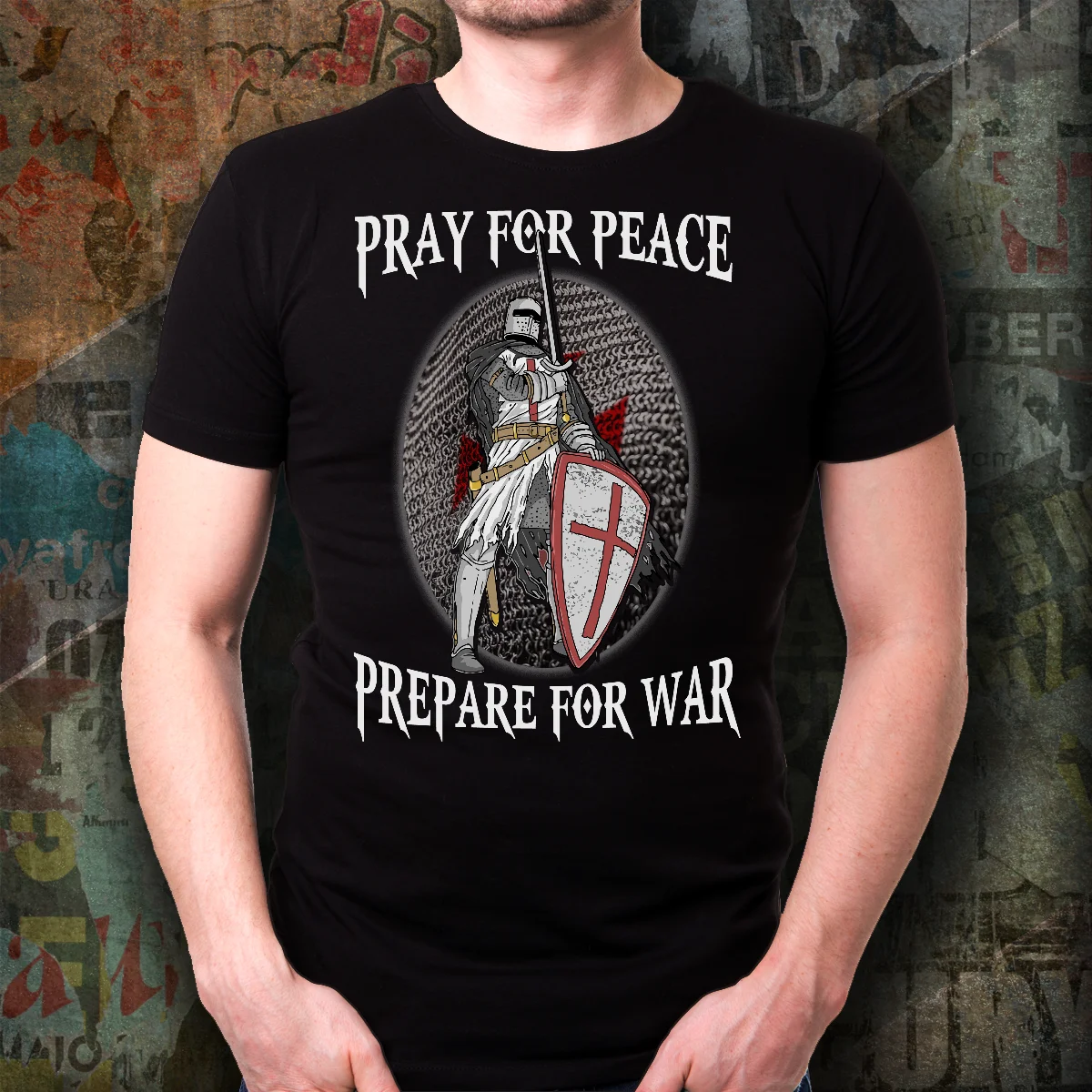 Knight Templar Pray Warriors of God Christian Gifts T Shirt. Short Sleeve 100% Cotton Casual T-shirts Loose Top Size S-3XL