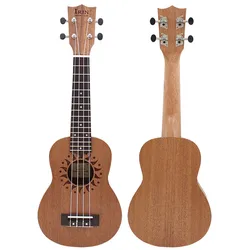 IRIN 21 Inch Ukulele 4 Strings Guitar Sunflower Hawaiian Mini Guitarra Mahogany Ukulele Stringed Instrument Beginner Exercise