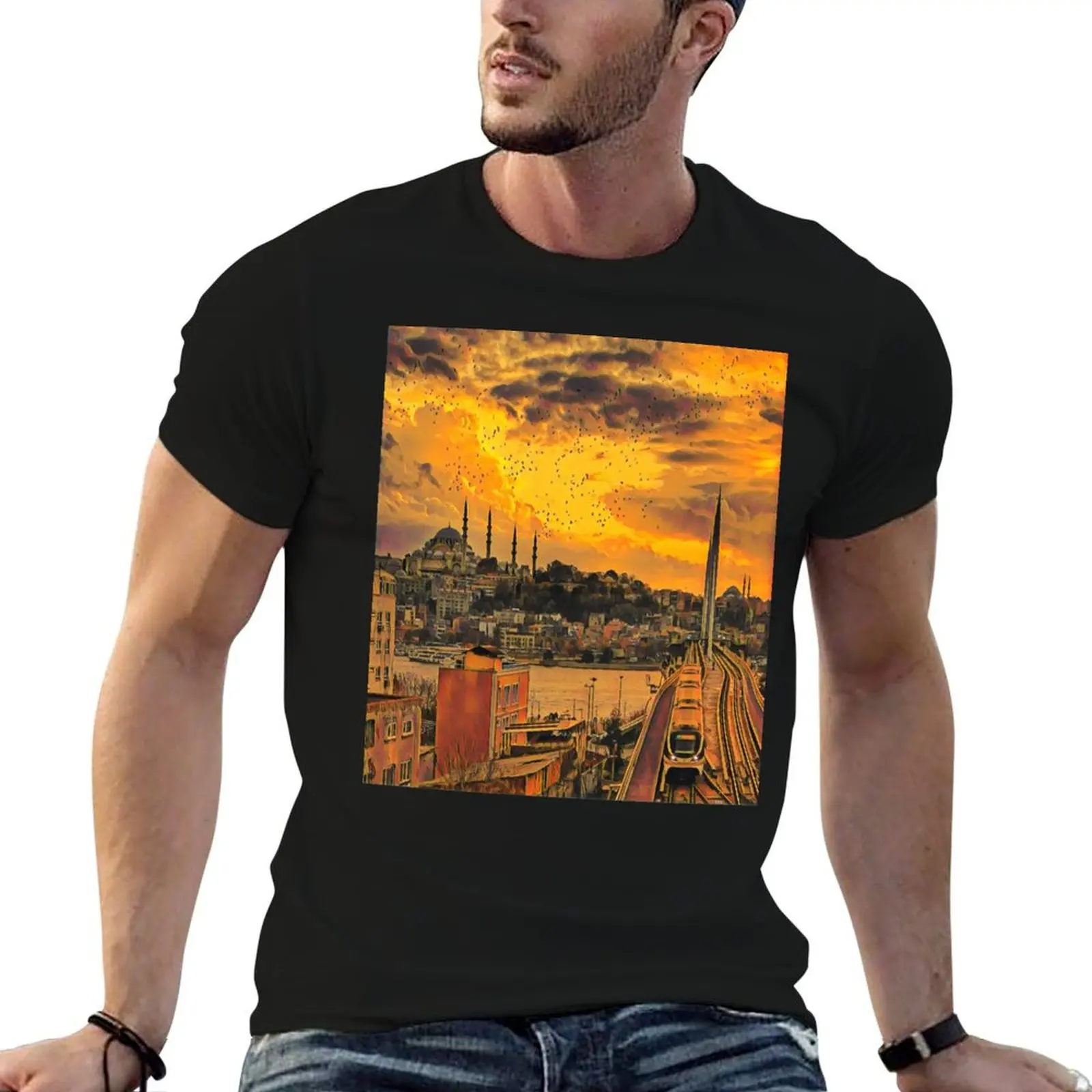 Футболка Istanbul View, простая футболка большого размера