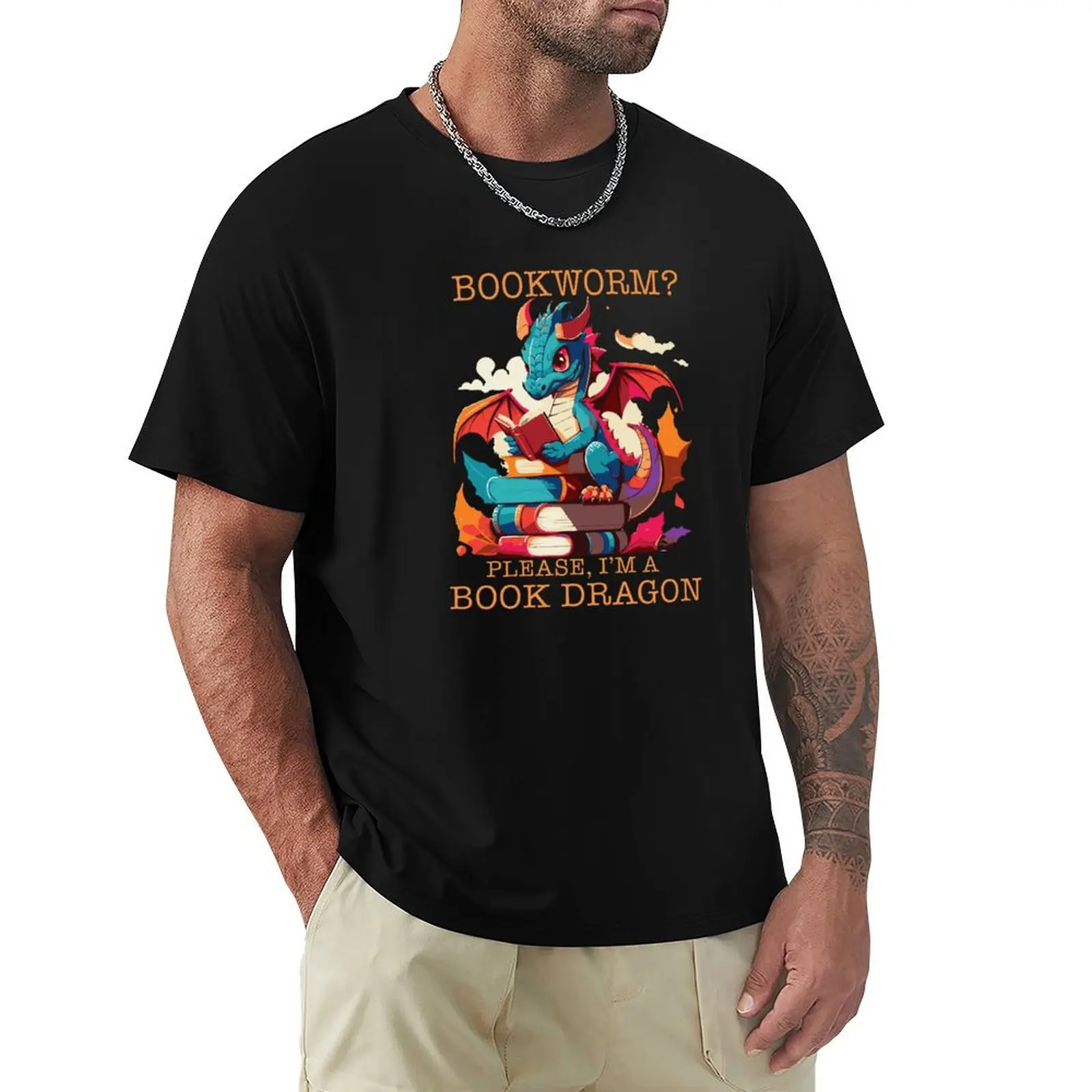 

Bookworm No! Book Dragon! T-Shirt funny gifts boys whites blanks tops mens workout shirts