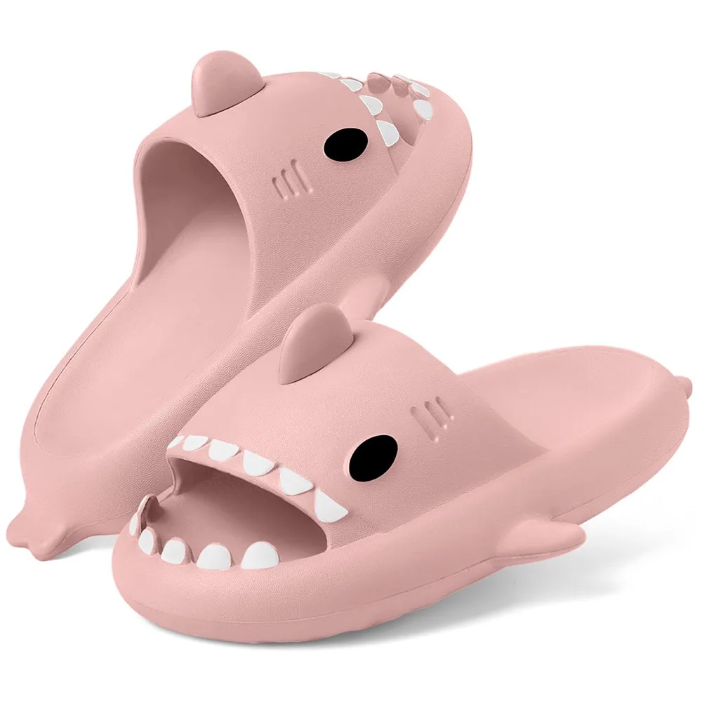 Bebealy Fashion Shark Slides for Women and Men Outdoor Open Toe Shark Sandals Casual Cushioned Cloud Slides Home Shower Shoes