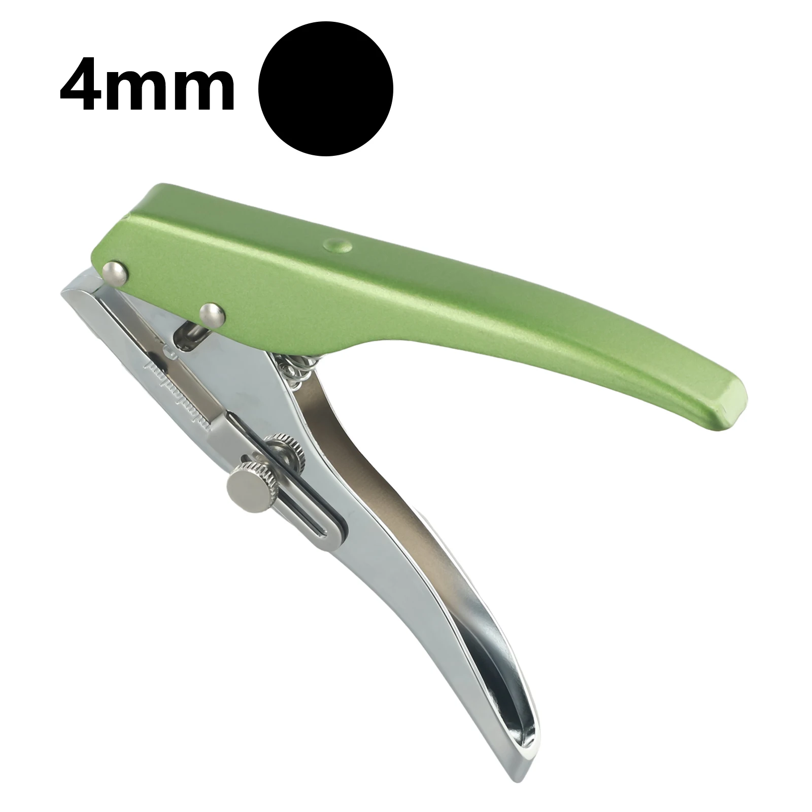 310mm Metal Handheld Single Hole Punch for ID Cards Paper Photos with Adjustable Stopper to Control Hole Depth Easily