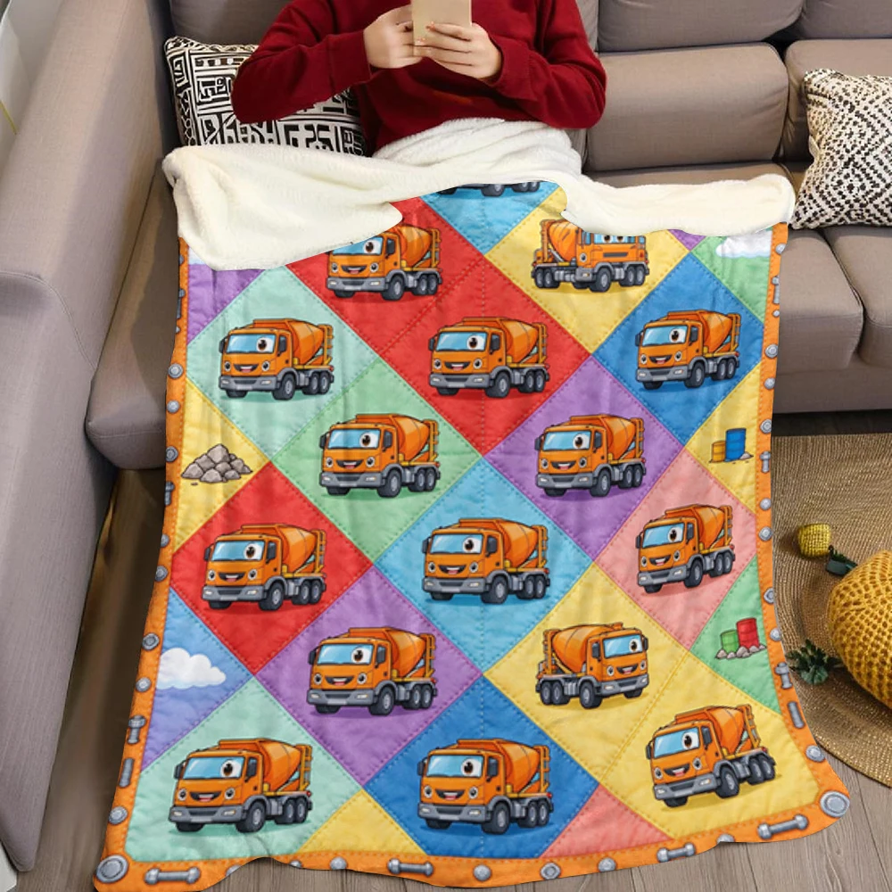 Orange Mixer Bolt Stripe Flannel Blanket Perfect for Sofa Office Bed Travel Sleep Read Relax Camping Four Season Use