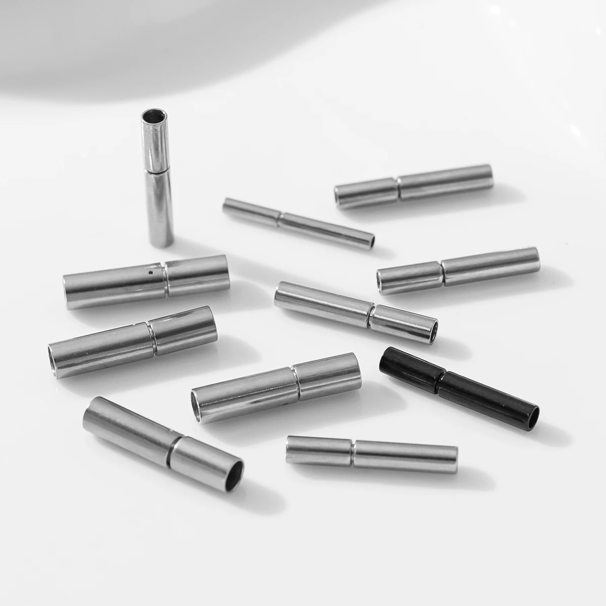 5pcs Stainless Steel Bayonet Clasps 1/2/3mm Hole Leather Cord End Connector Buckle for DIY Bracelets Necklaces Jewelry Making
