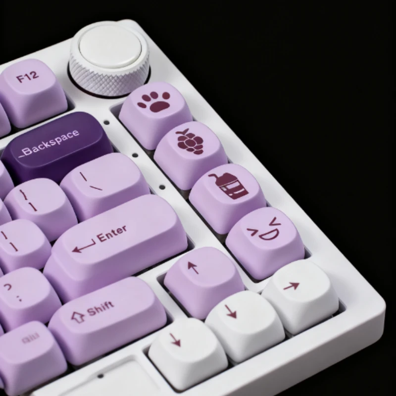 

Колпачок для клавиш с молочным коктейлем фиолетового цвета, материал из ПБТ, печать для рисования, магнитный переключатель Mad Catz, профиль MOA, аксессуар на заказ