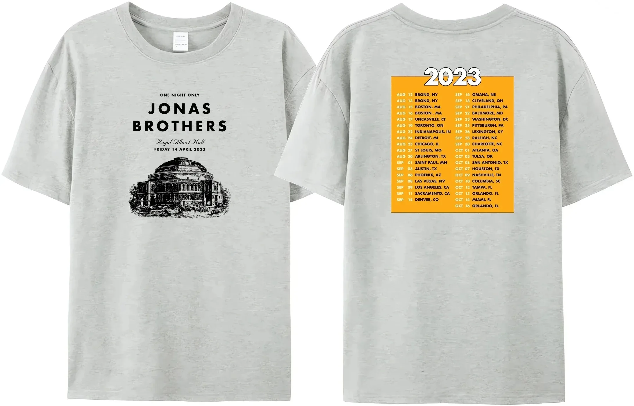 2024 New Amazing Quality Jonas Summer Black  North America Tour Popular Fan Tees Brothers Rock 5 Album Double Sided Print Tees