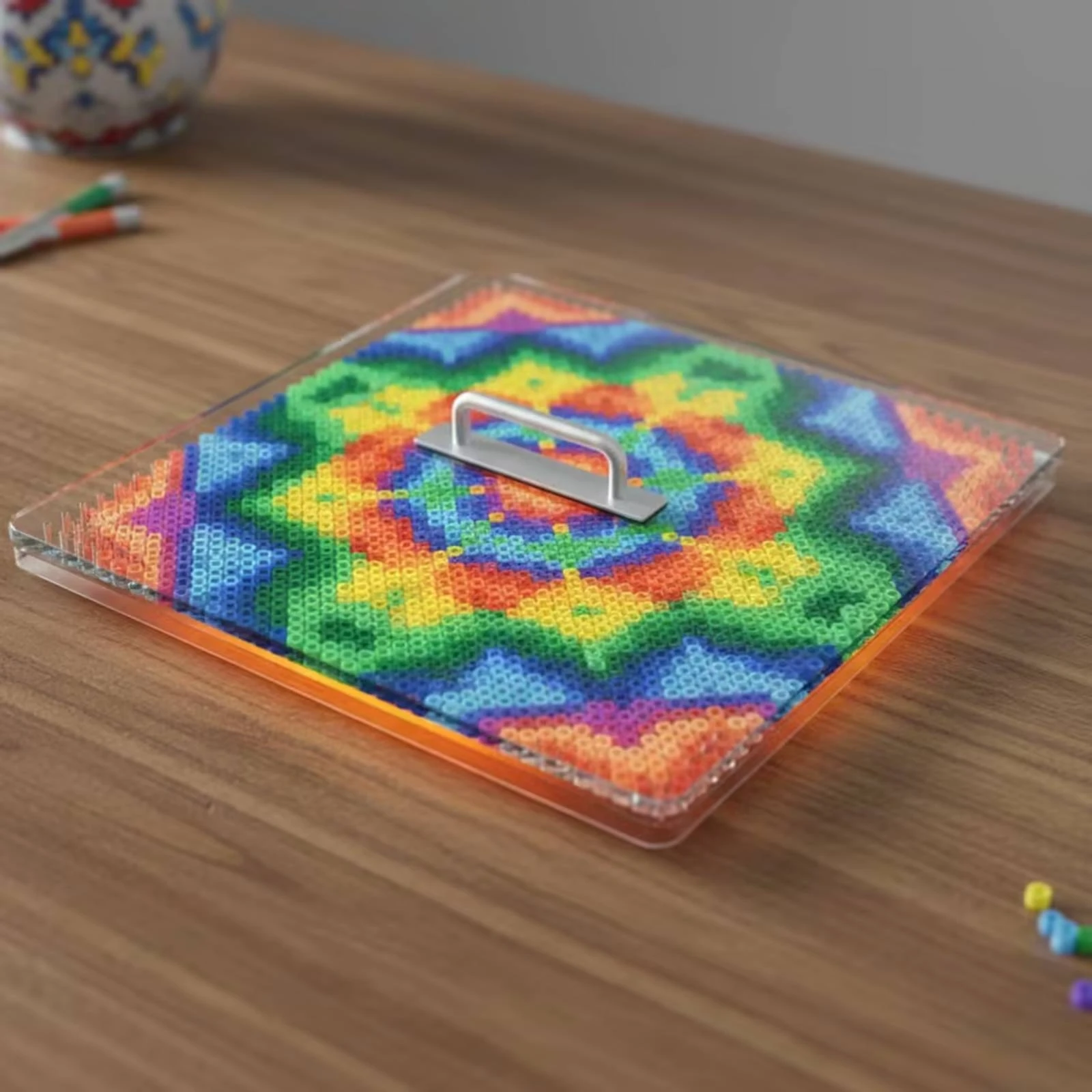 Glass Cooling Plate with Handle Heat-Resistant Easy-to-Wipe for Crafters, Crafting
