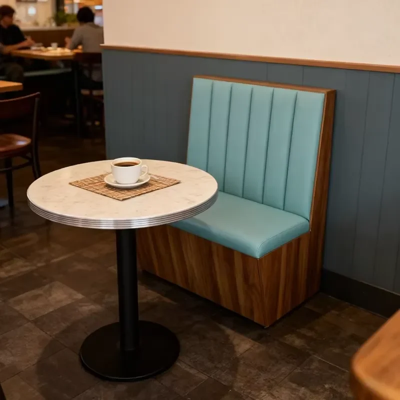 Custom Modern Restaurant Box Sofa Furniture Assembling Upholstered Leather Eco-Friendly Cafe Bench Seats