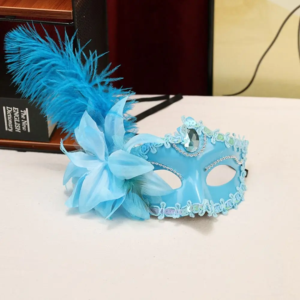 Creative Rhinestone Half-Face Mask Multicolor Flower Masquerade Ball Mask Cosplay Masquerade Halloween Festival Party Mask Girl