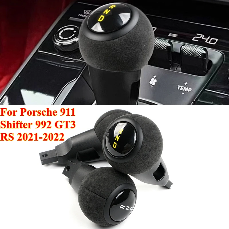 

1PCS Carbon Fiber Suede Leather Car Gear Shifter Knob Manual Shift Knob Level Stick for Porsche 911 Shifter 992 GT3 RS 2021-2022