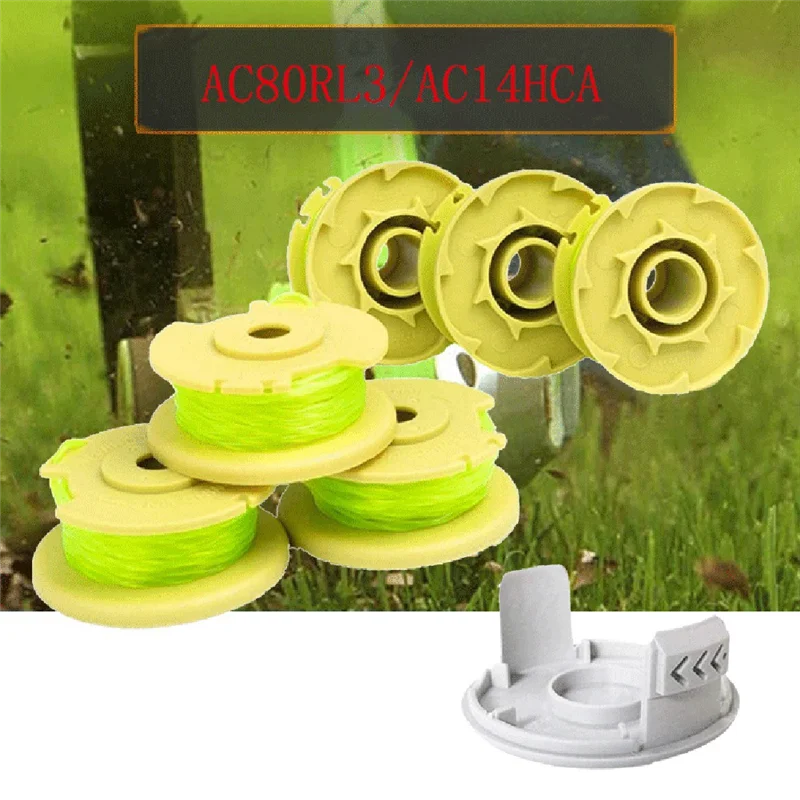 6 Packs for RYOBI Lawn Mower Accessories Spool AC80RL3/AC14HCA