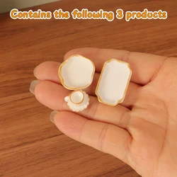 1Set 1:12 Dollhouse Miniature Dinner Plate Coffee Cup Tray Bowl Dishes Kitchen Tableware Model Decor Toy Doll House Accessories