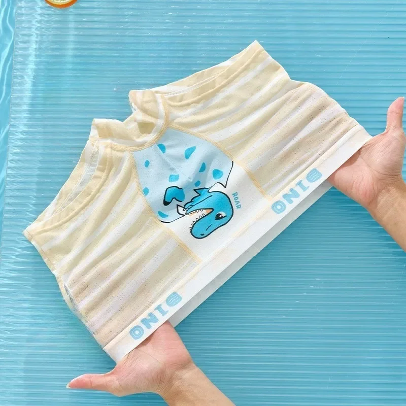 

Cool Mesh Breathable Panties for Boys Soft Comfort Antibacterial Knickers 3+y Young Child Cute Print Underwears 4PCS Summer Kids