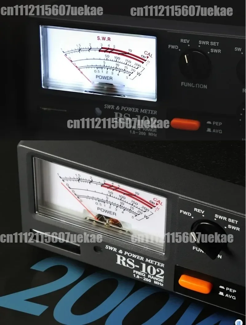 For NISSEI RS-102 1.8-200MHz 200W SWR Power Meter HF VHF Analog RF Meter With LED Backlight