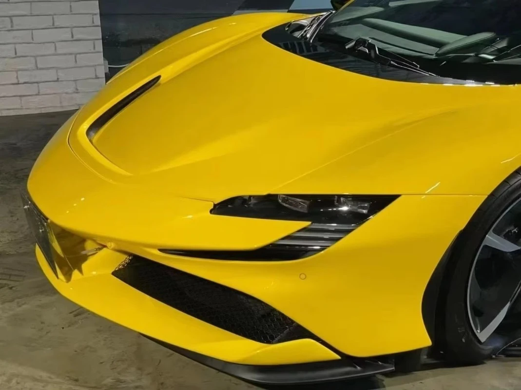 New High Quality Carbon Fiber Hood  SF90 Stradale OEM Style Full Dry Bonnet with Bolts Inner Outer Visible Weave