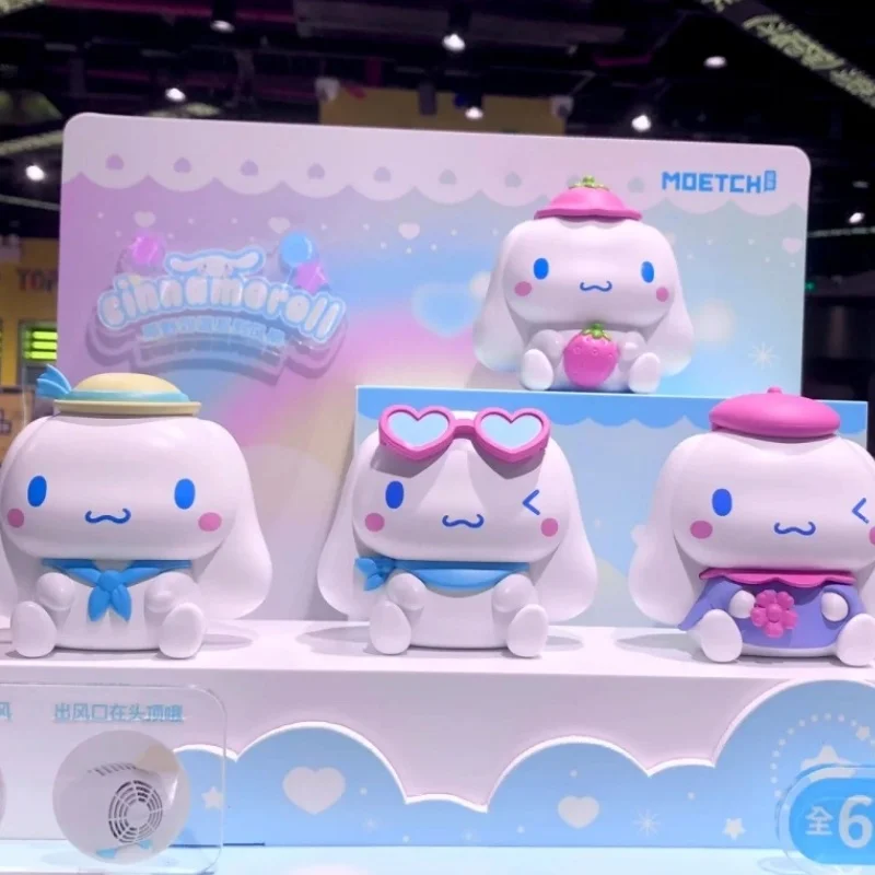 

Genuine Sanrio Cinnamoroll Blind Box Fan Mini Handheld Fan Outing Series Anime Figure Caja Ciega Mystery Box Usb Charge Gift Toy