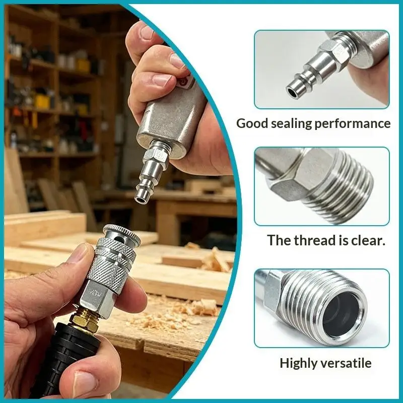 10Pcs Euro Air Compressor Fitting Kit - 1/4