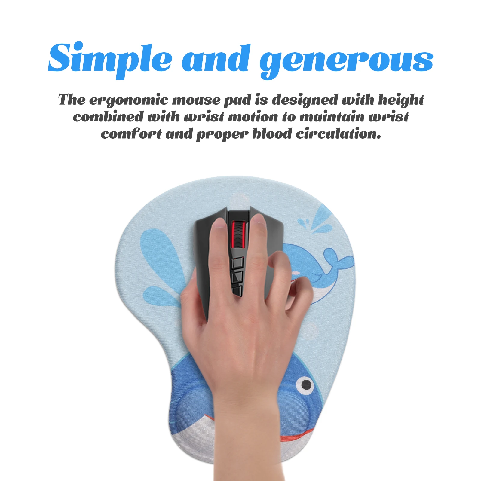 

Shark Mouse Pad Ergonomic Woman Wrist Rest for Accessories Support Cute Desktop