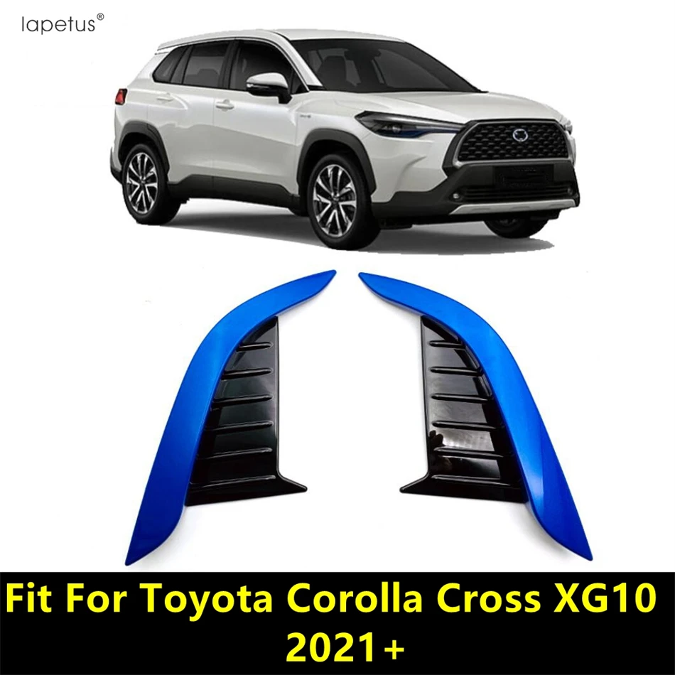 

Car Front Bumper Fog Light Lamp Eyebrow Frame Cover Trim ABS Blue / Chrome Accessories For Toyota Corolla Cross XG10 2021 - 2024