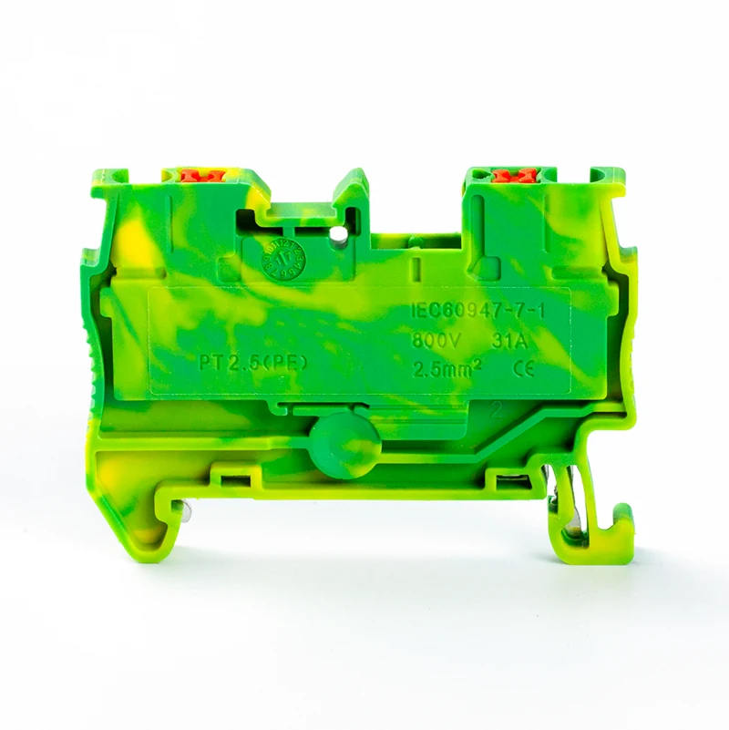 

PT2.5-PE grounding quick wiring arrangement push-in terminal wire connector Din Rail combined push-in spring screwless terminal