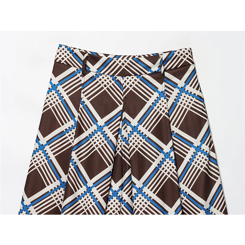 2025 نساء موضة منقوشة نمط طويل شورت برمودا خمر عالية الخصر عادية فضفاض السراويل الإناث عطلة سراويل قصيرة #3