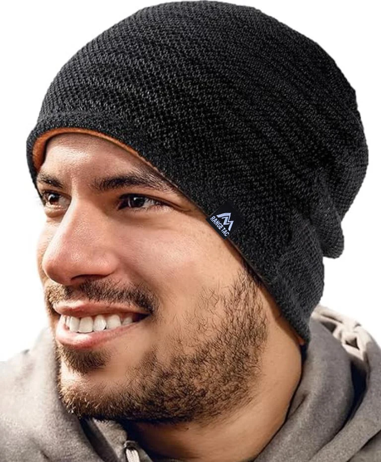 رجل قبعة شتوية قبعة دافئة صوف مبطن قبعة الجمجمة للرجال عكسها النساء يندبروف ساعة قبعة متماسكة الدافئة للجنسين قبعة صغيرة