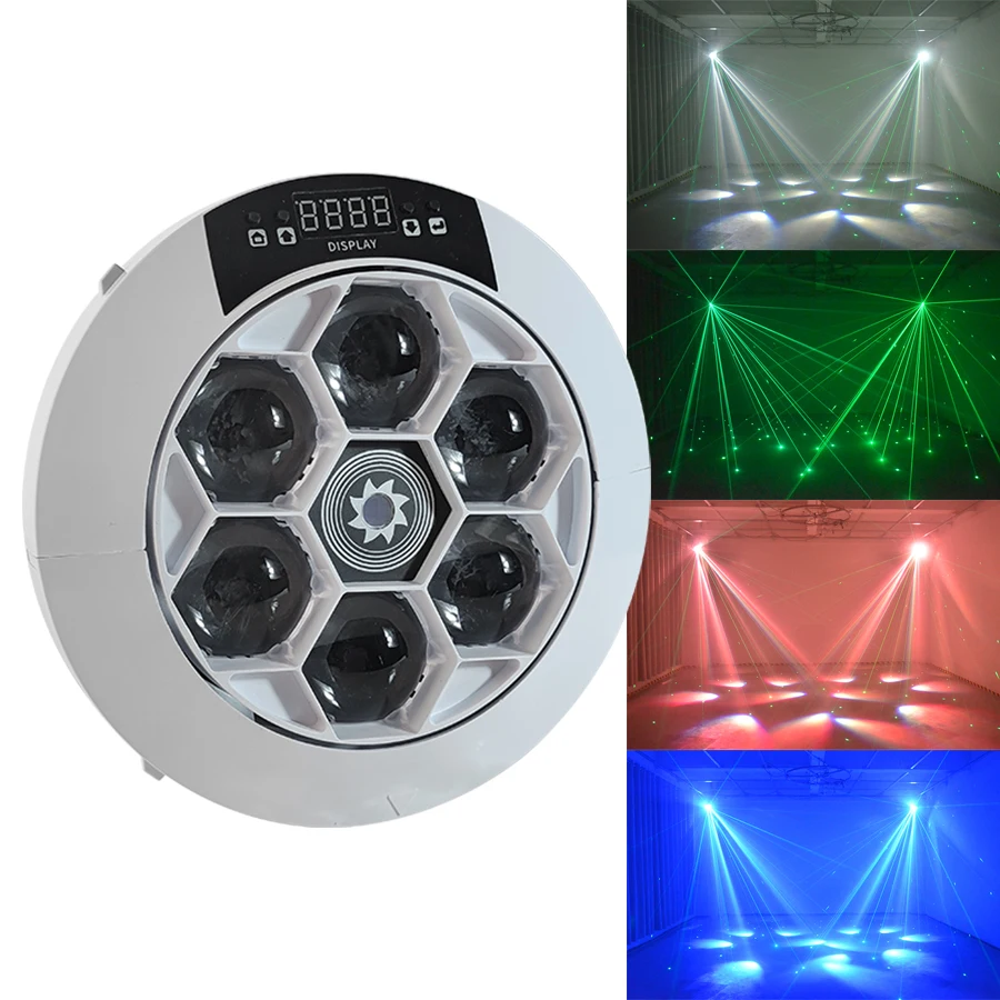 

Dj Light 6 Bee Eye Laser Light Led R/G Laser Strobe Image Line Scans Dance Bar Home Party Disco Wedding Effect Lighting