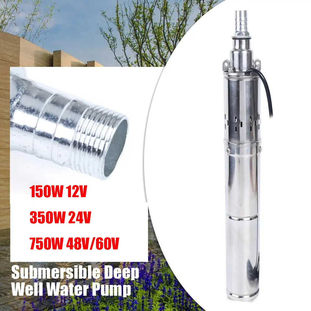 

750W 12V 24V 48/60V High Lift 100m Solar Water Pump Deep Well Pump Submersible Pump Farm Agricultural Irrigation Deep Well Pump