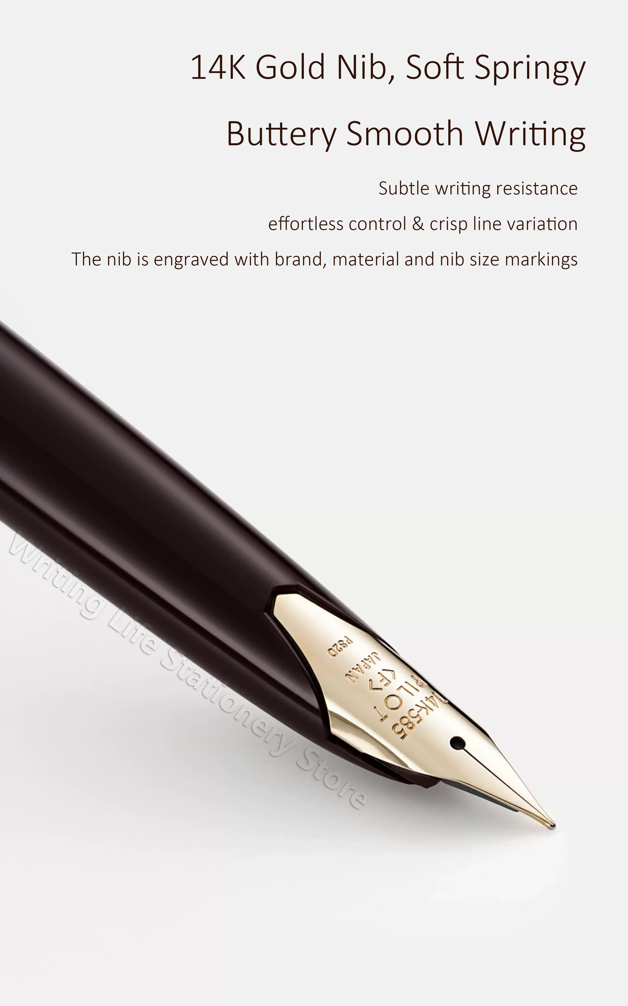Original Japan Pilot Elite 95s Stift Jubiläumsausgabe 14K Goldspitze Taschenformat Goldstift Unterschriftsgeschenk für Frauen – Detail 4