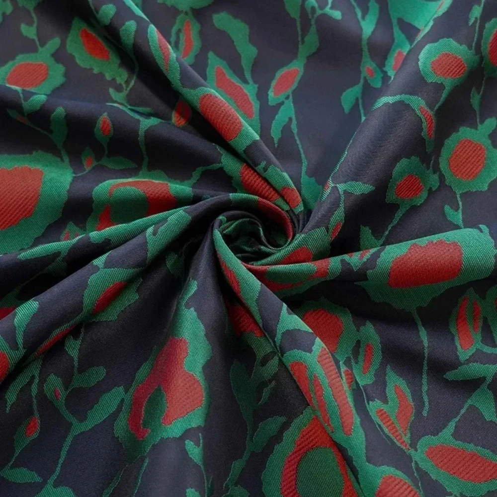 

Yarn-dyed Jacquard Fabric Dark Blue Background Spring Autumn Vest Women's Dress Shirt Fashion Design Wholesale Cloth for Sewing