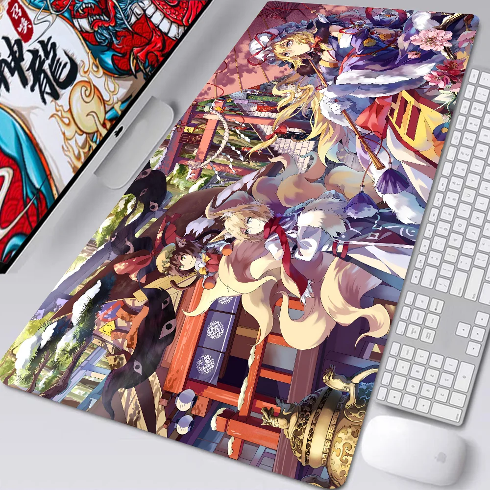 Game Touhou Project Anime Mousepad Desk Pad Gaming Accessories Prime Gaming XXL Keyboard Pad Stitched Pad Desk Pad