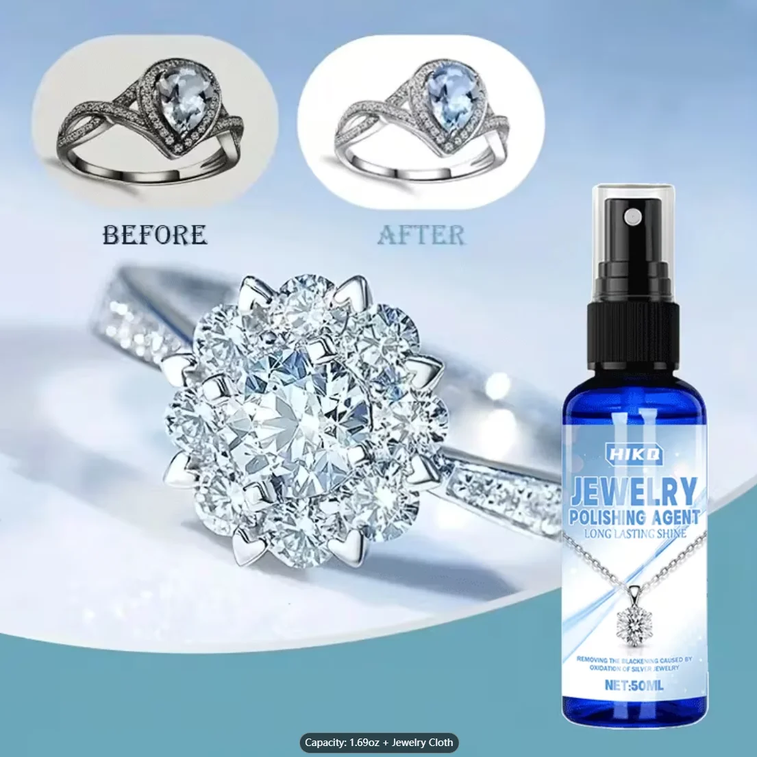 Semprotan Pemoles Perhiasan de - Jewelry Polishing Cloth Silver Cleaner ulasan dan harga