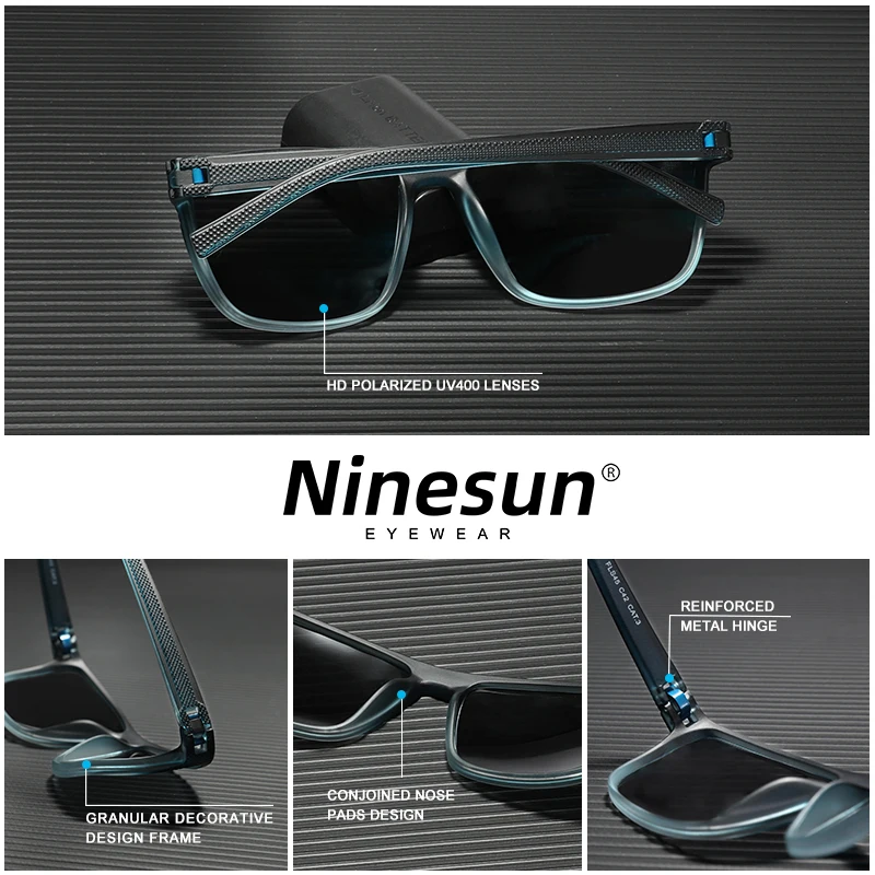 NINESUN New In Gradation Sunglasses Men Outdooer Fashion Design Polarized UV400 Eyes Protect Glasses Mirror Lens Women Eyewear