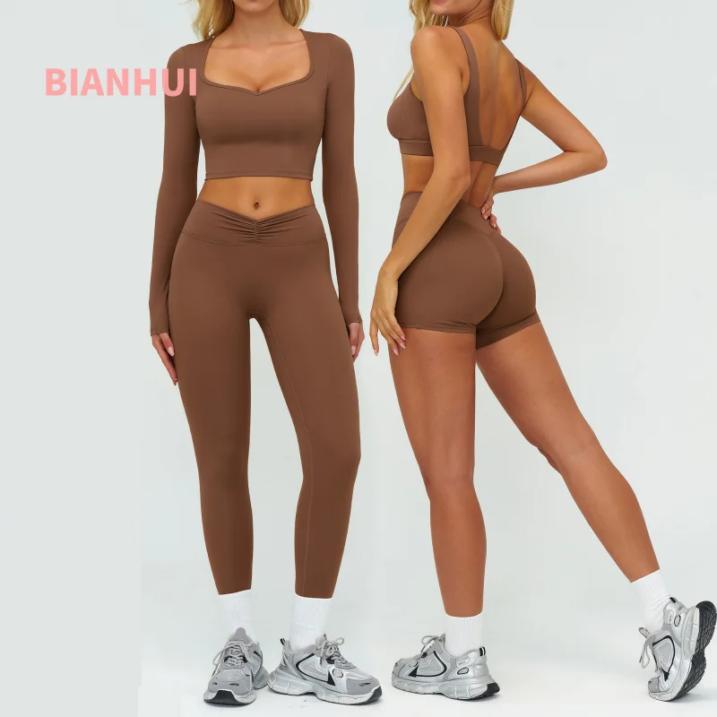 طقم نسائي مكون من قطعتين بدلة رياضية نسائية للاستخدام الخارجي أطقم يوجا للجري واللياقة البدنية ملابس نسائية ملابس رياضية للصالة الرياضية للسيدات #1