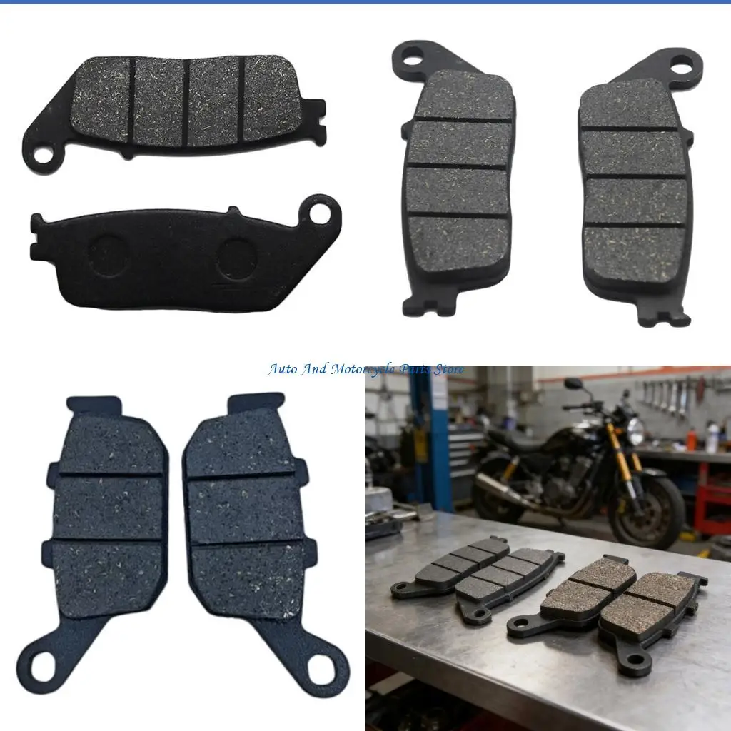 P9FD 2pcs Motorcycle Brake Pads for CB500X 2017-1018 Replacement Front Rear Brake Pads Motorbike Accessory Easy Installation