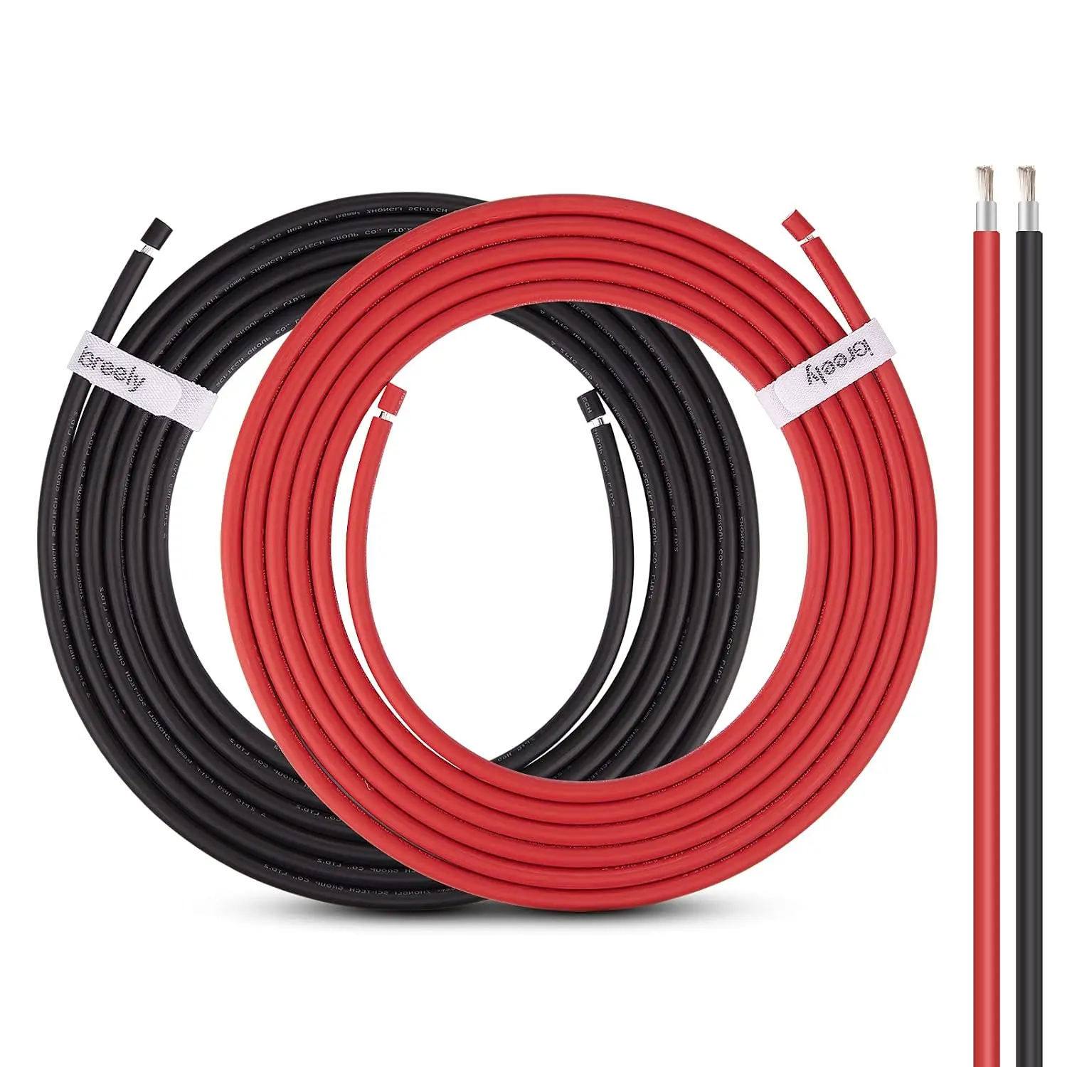 10 Gauge Wire - Solar Panel Wire 30Ft Black & 30Ft Red 10AWG(6mm²) Tinned Copper PV Wire UV Resistant Cable for Solar Panel