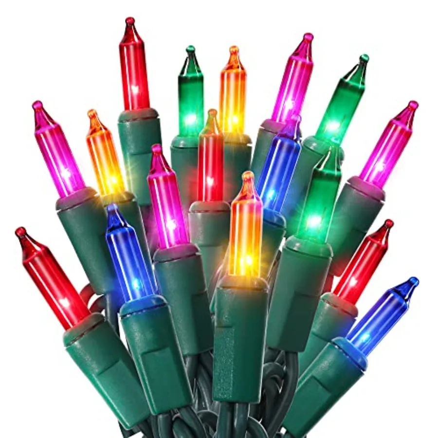 Christmas Lights, 21.63ft Incandescent holiday Lights Connectable, 120V UL Certified Mini Christmas Tree Light for Xmas, Party,