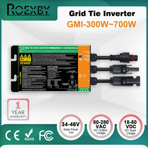 Imagen 1 del producto 300W 350W 500W 600W 700W Micro inversor balcón Solar PV sistema de conexión de red para uso doméstico entrada MPPT DC18-50V AC110V-240V Solar