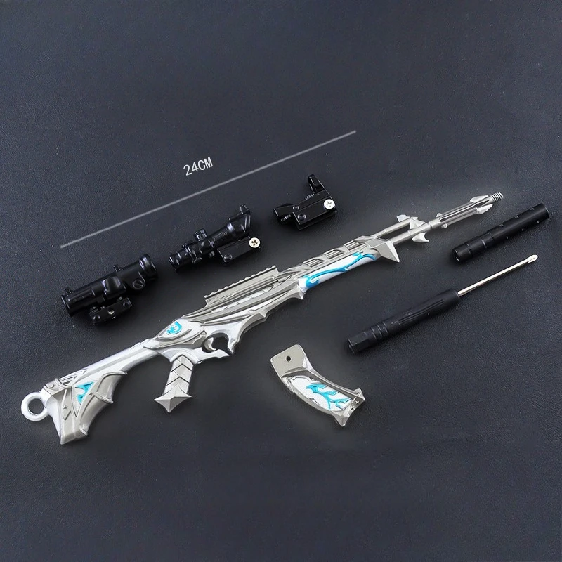 In Voorraad 24 cm VALORANT Predatory Impression Mob Mes Game Peropheral Non-Sharp Metalen Zwaard Wapen Sleutelhanger voor verjaardagscadeautjes