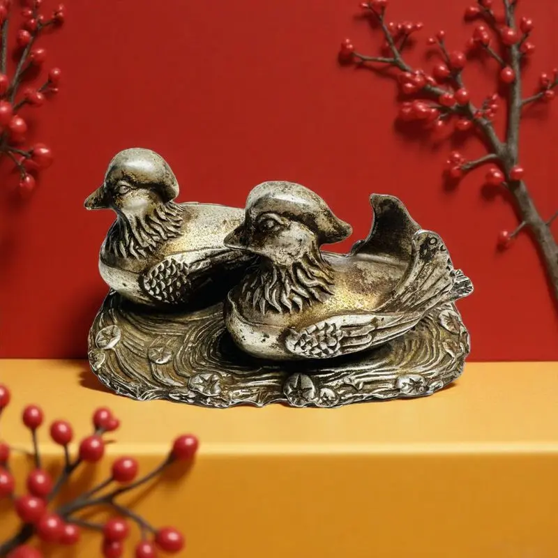 Crafts, Bronzeware, Playing in Water, Dragon and Phoenix, Mandarin Ducks, Made in Third Year of the Xuantong