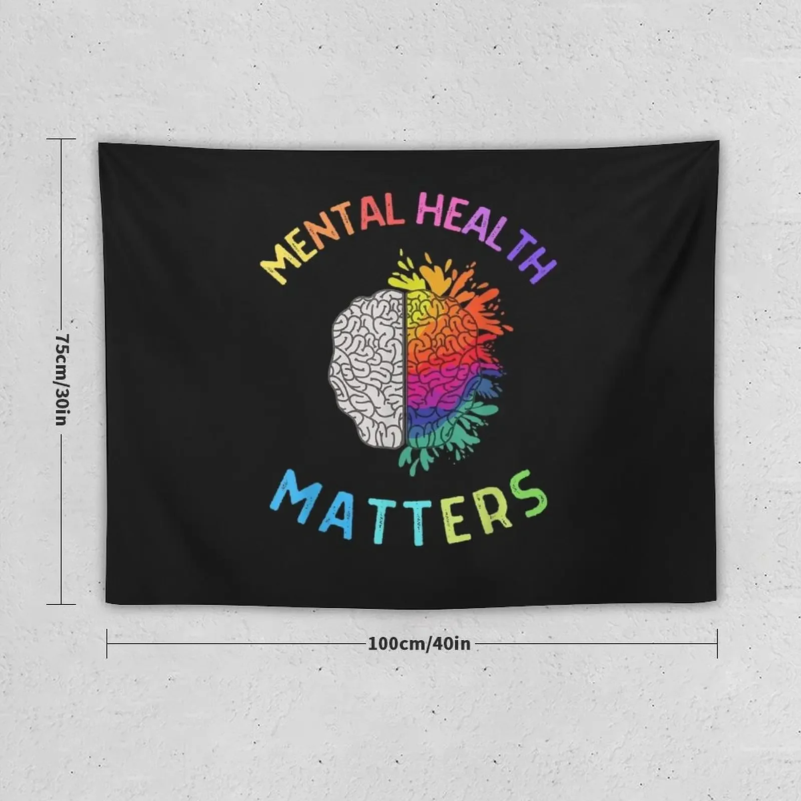 Mental Health Matters, Mental Health Awareness, Brain.png Tapestry Mushroom Bathroom Decor Cute Room Things Tapestry