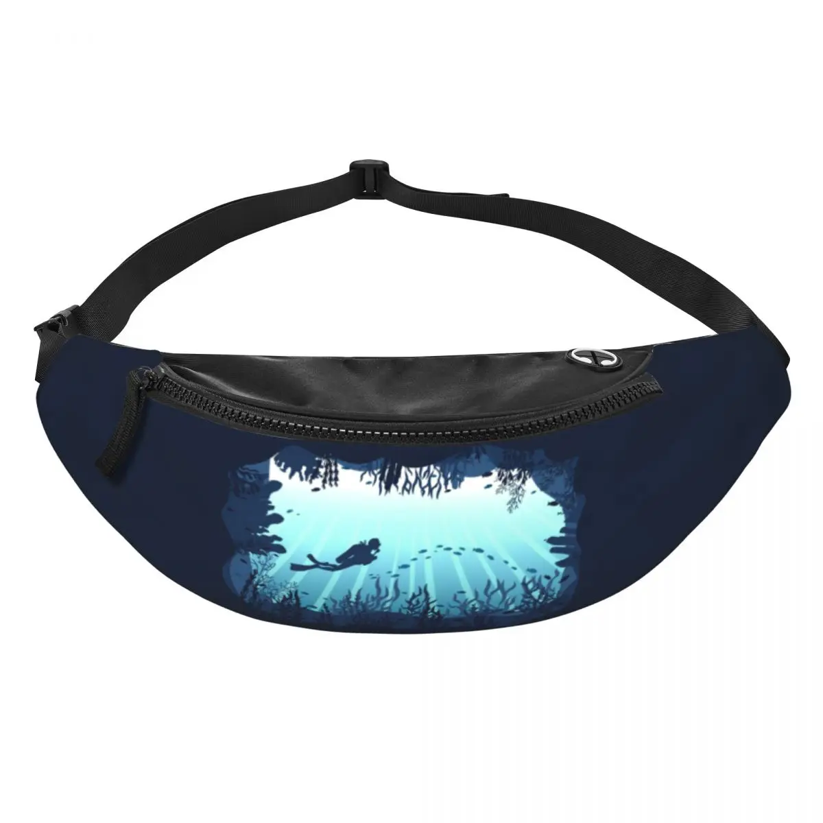 Casual Crossbody Fanny Pack para homens e mulheres, Deep Sea, Caveran Diver, bolsa de cintura para acampar, ciclismo, bolsa de dinheiro para telefone