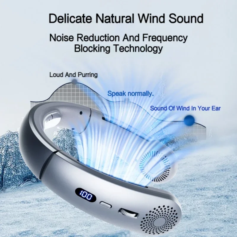 

Portable Neck Fan, Hands Free Personal Fan, 360° Airflow,3-16 Running Hours,4000mAh Battery USB Rechargeable,