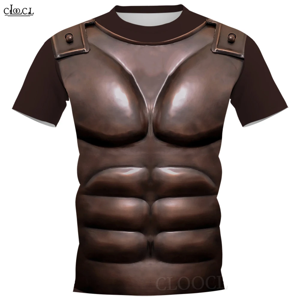 CLOOCL Men T-shirt Pattern Armor Pectoral Muscles 3D Graphics Printed Women Shirt Unisex Short Sleeve Casual Streetwear Tops