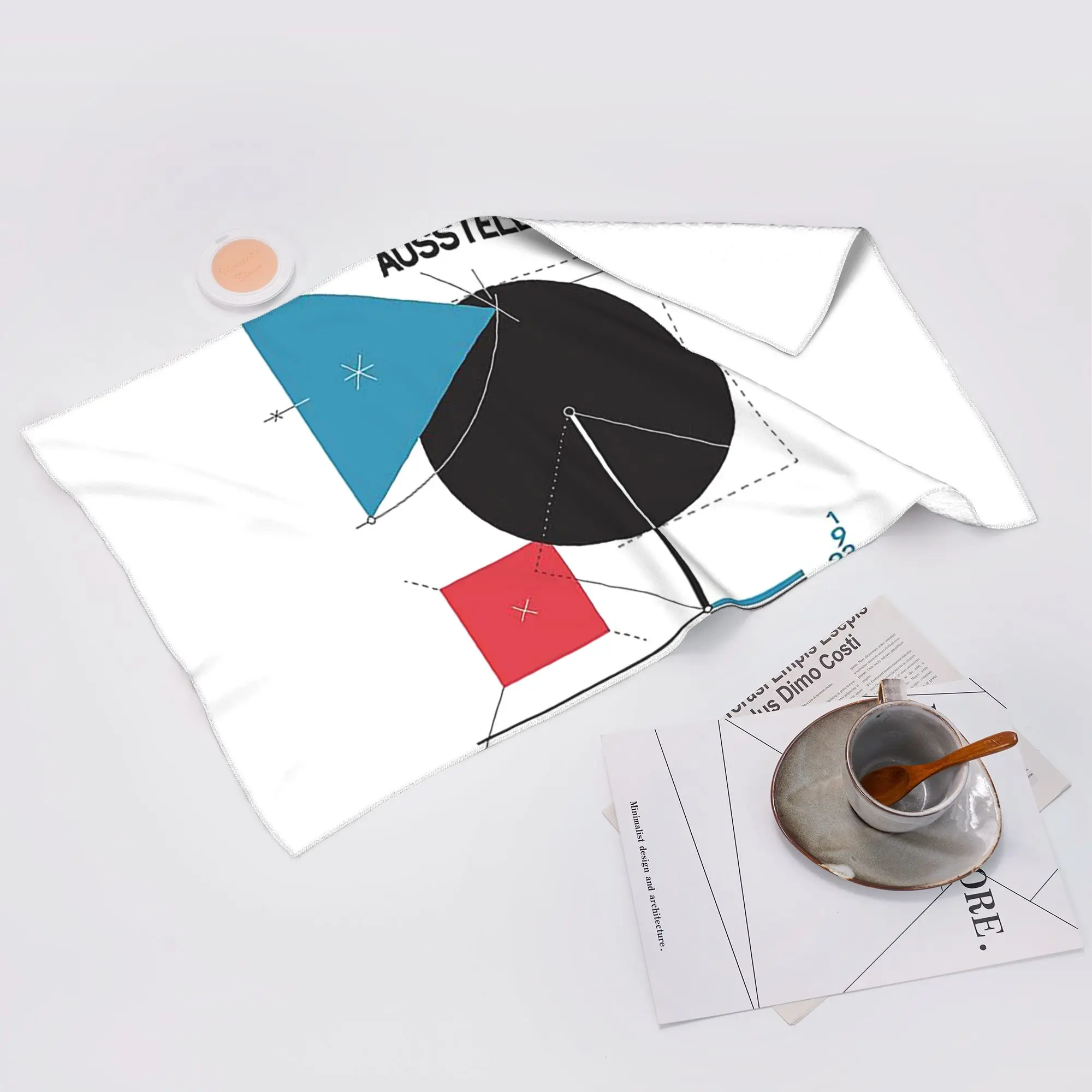 Custom Bauhaus Soft Face Towel Quick Dry Pool Bath Cotton Towels Absorbent