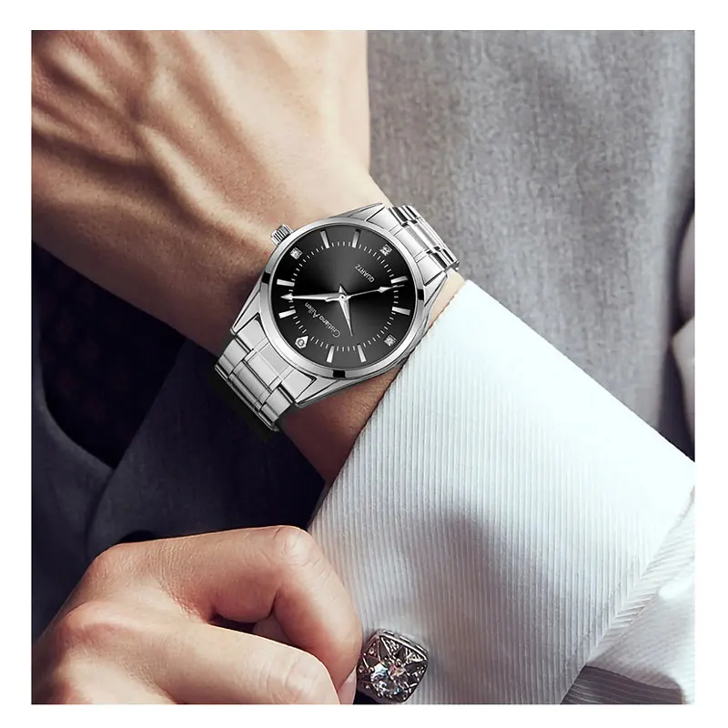 Mode einfache Herren uhr, Luxus Herren Edelstahl Uhren, wasserdichte Casual Design Quarz Armbanduhr für Mann Reloj Hombre