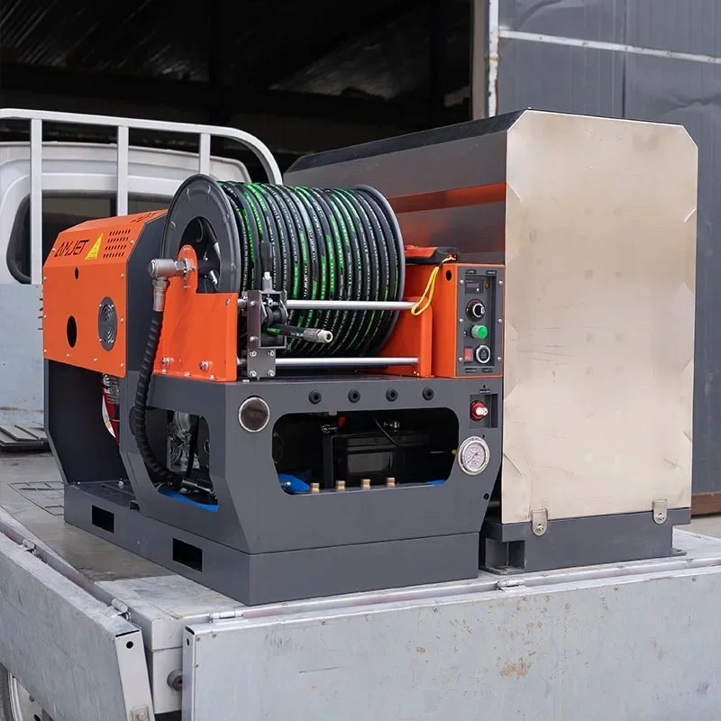 Convenient Sewer Cleaning Machine 37HP3000psi70lpm Pipe Cleaning Machine Pipe Sludge Dredging Sewer Roots