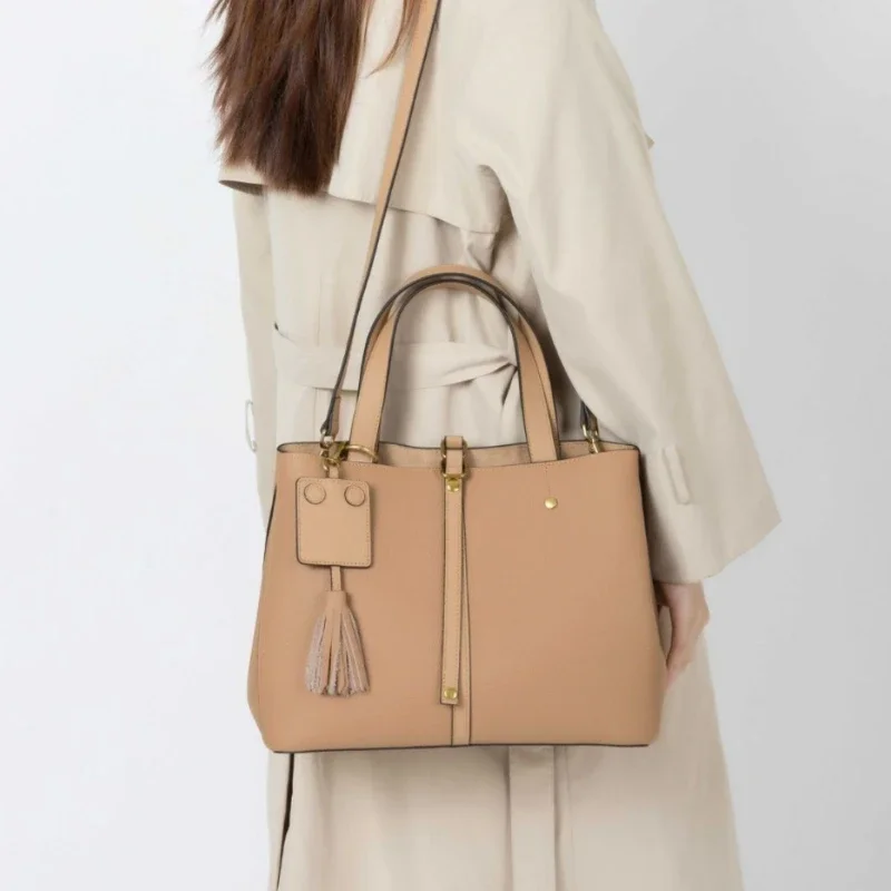 

Genuine Leather Shoulder Bag Top Layer Cowhide Tote Bag Daily Commuting Storage Large Capacity Handbag Crossbody Messenger Bag