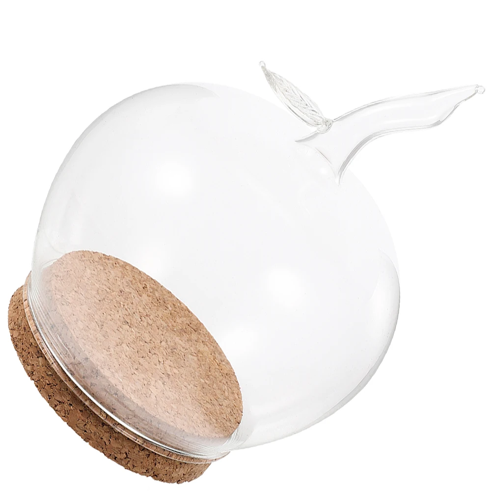 

Creative Apple Shaped Glass Dome Cloche With Cork Base Glass Dome Decorative Jars For Flower Valentine's Day Decoration Home